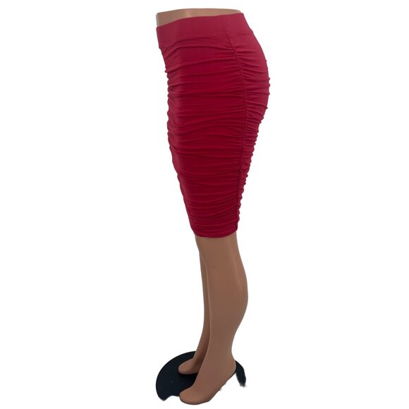 Vintage Victoria's Secret X Moda International Pink Ruched Bodycon Mini Skirt - Picture 9 of 16